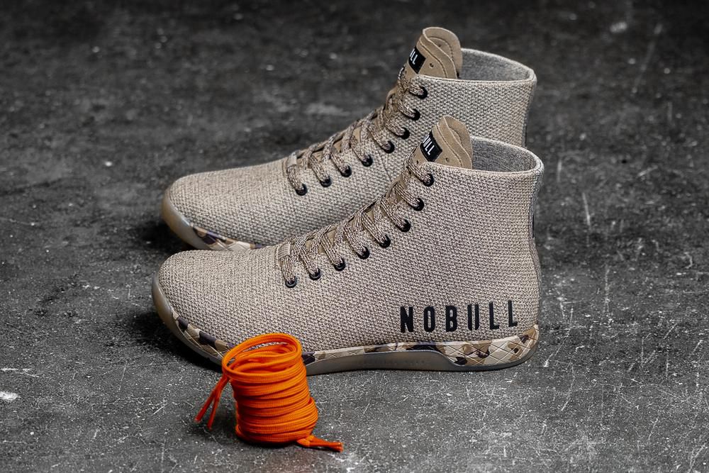 NOBULL Women's High-Top Earth Training Shoes - Grey - Ireland (9043HWIKR)